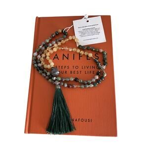 Gold Rutilated Quartz Mala Bead Healing Energy Necklace With Tassel